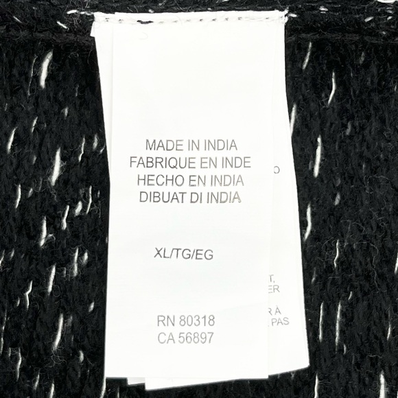 Lucky Brand Black & White Embroidered Boxy High-Low Pullover Crewneck Sweater - Picture 8 of 9